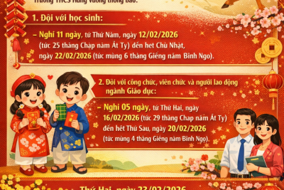 LỊCH NGHỈ TẾT BÍNH NGỌ TRƯỜNG THCS HÙNG VƯƠNG